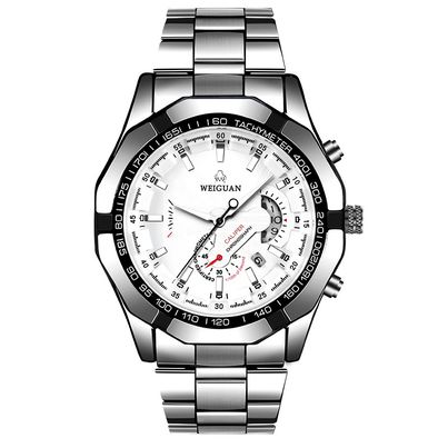 Automatic movement watch men's non-mechanical watch hollow calendar waterproof luminous stainless steel strap- W2024