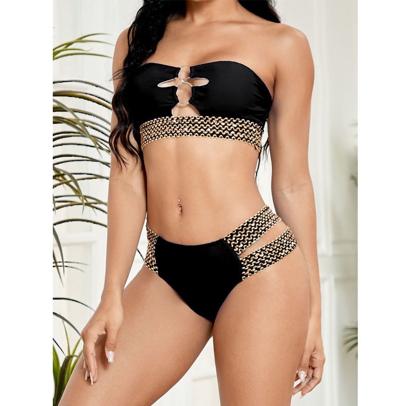 Metal Fitting Bra & G-String Thong – Beach & Pool Ready Swimwear Bikini Set 1163