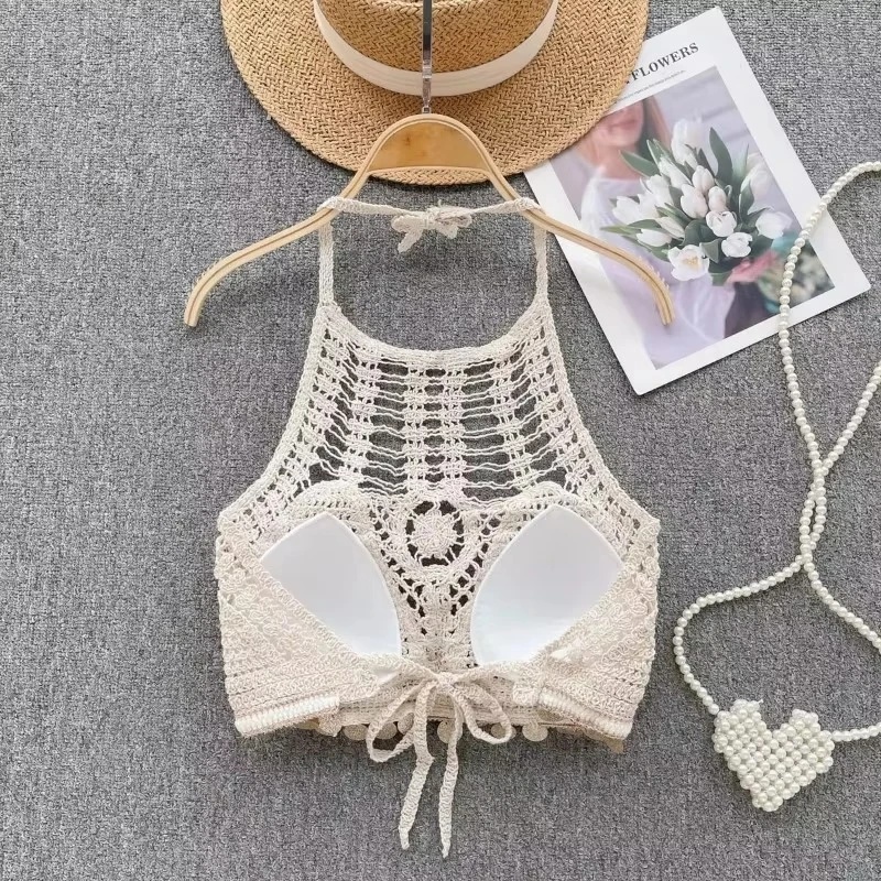 Embroidered Crochet Crop Top Bra, sexy and trendy Bra — Image 6