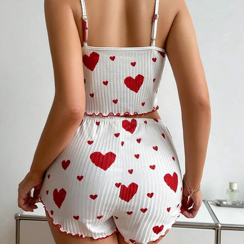 Women's Polyester Sleeveless Shorts Sleepwear Set – Soft & Comfortable Home Wear — Image 5