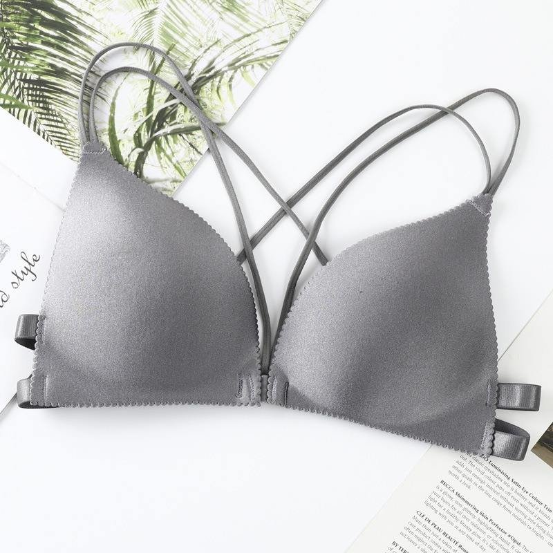 triangular cup sponge pad bra-wrapped bra without rims straps palm rest bra